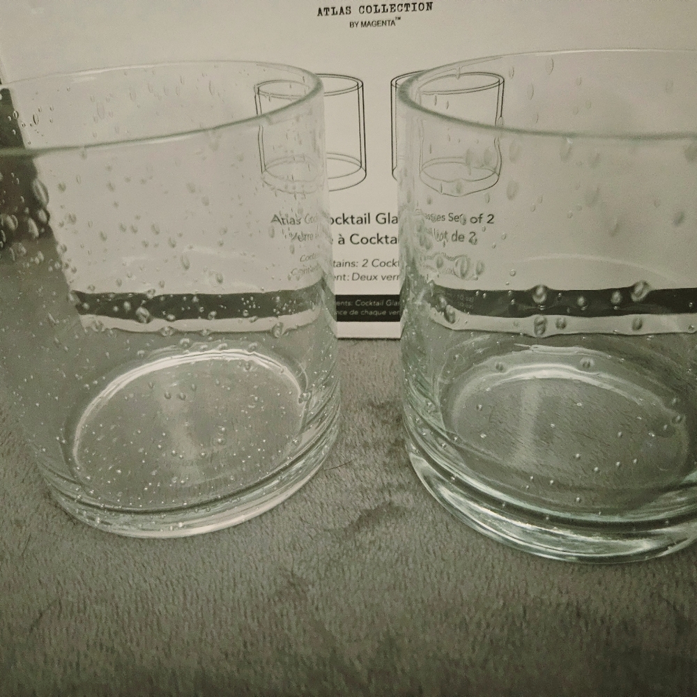 Citrine Atalas cocktail glasses set of 2 NIB